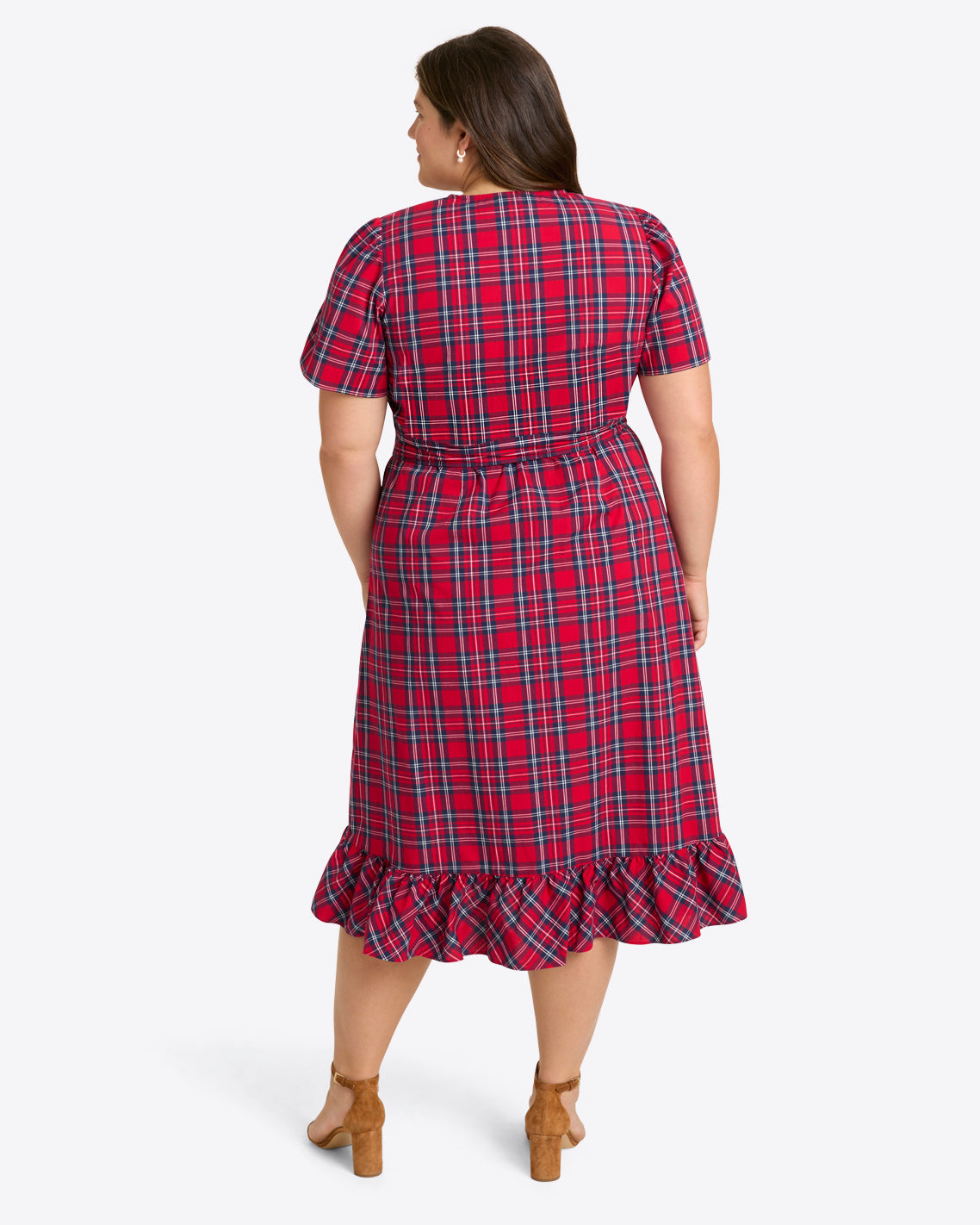 Draper James Angie Plaid Reba Midi Wrap Dress in Angie Plaid