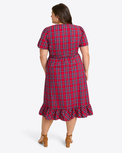 Draper James Angie Plaid Reba Midi Wrap Dress in Angie Plaid