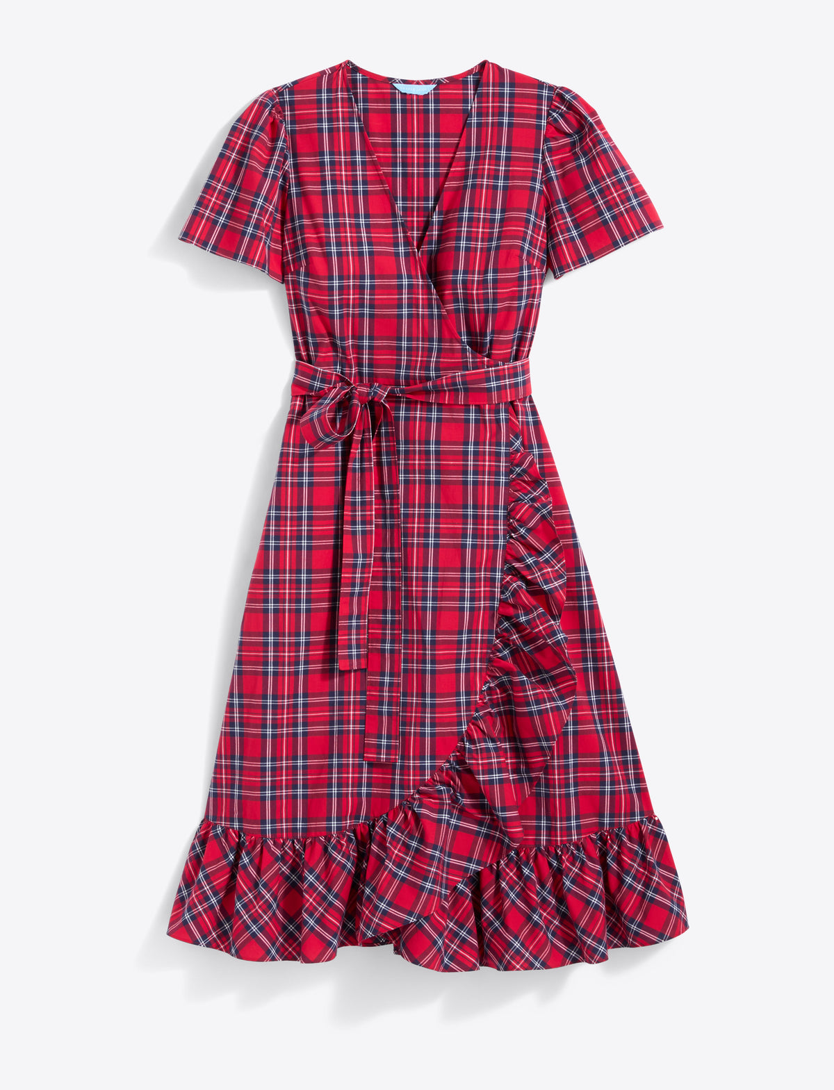 Draper James Angie Plaid Reba Midi Wrap Dress in Angie Plaid