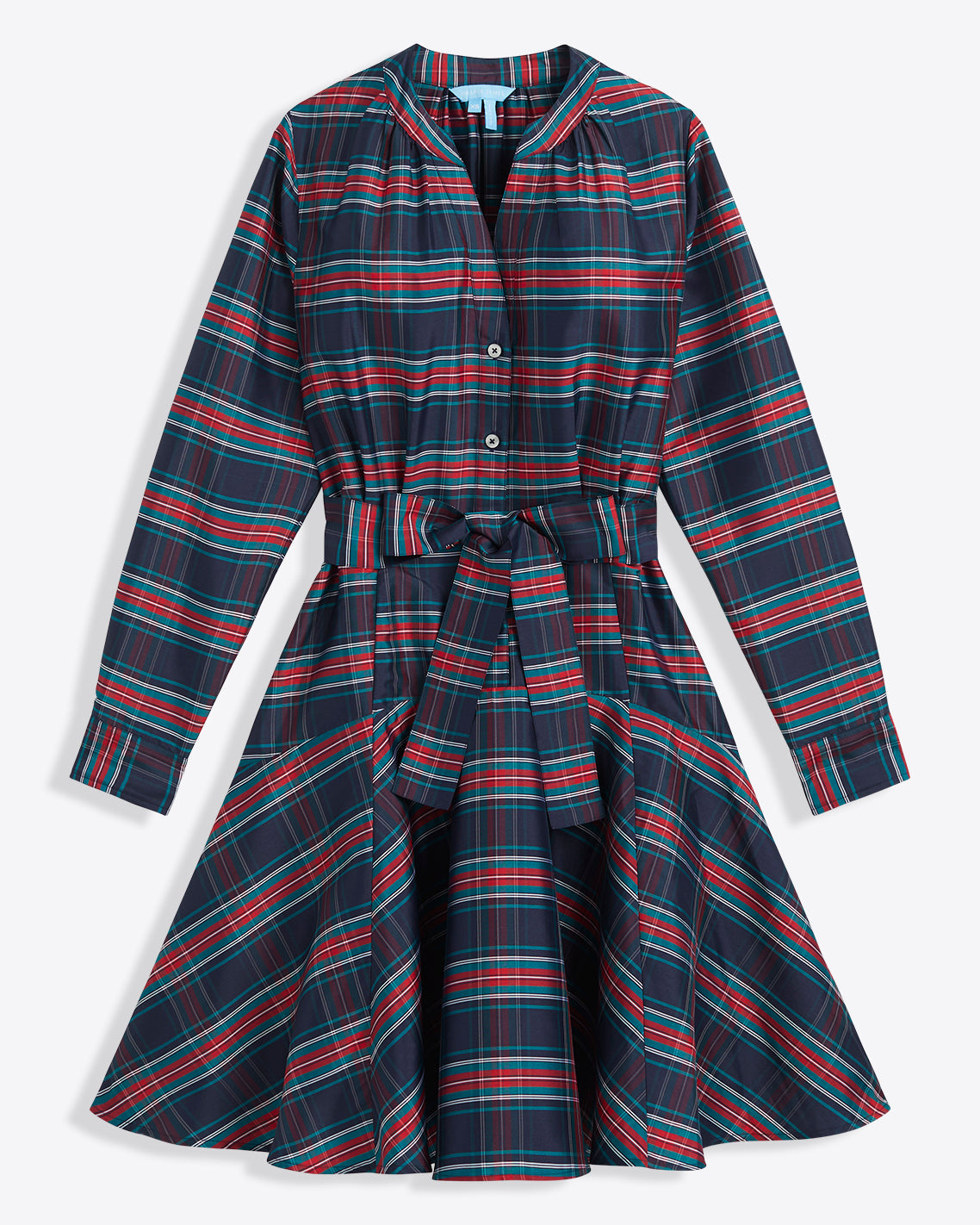 Draper James Georgia Plaid Imogen Mini Shirtdress in Taffeta