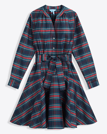 Draper James Georgia Plaid Imogen Mini Shirtdress in Taffeta