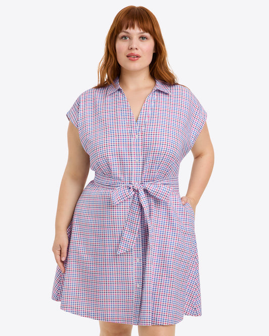 Draper James Stitched Grid Trisha Shirtdress in Stitched Grid