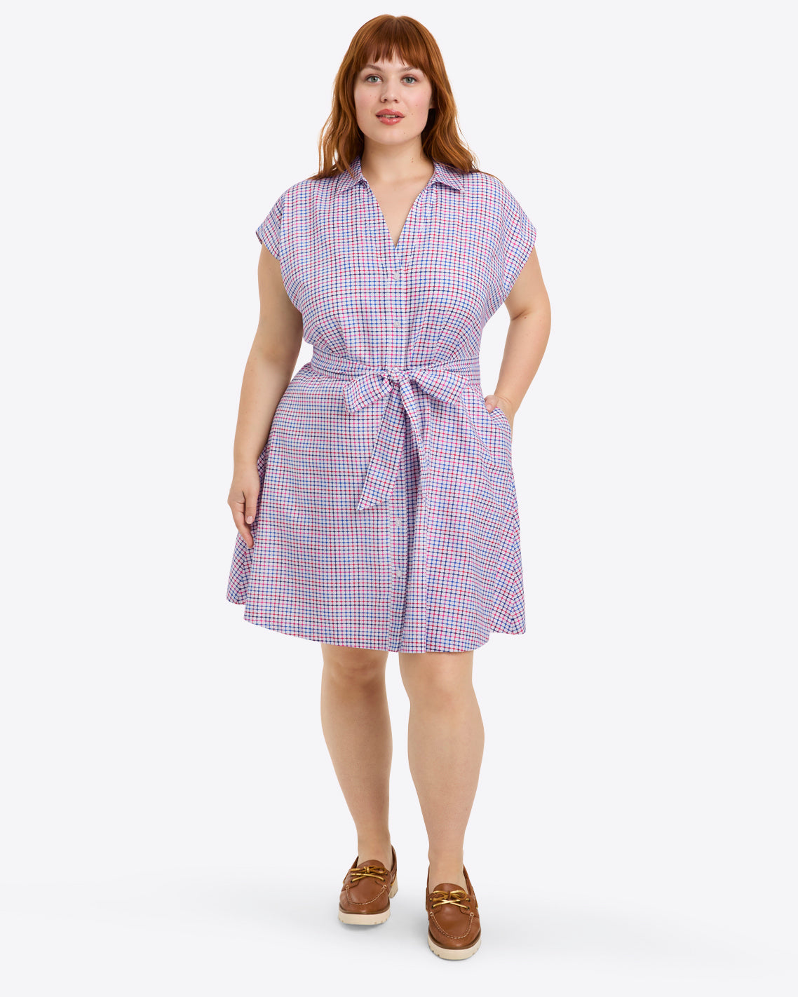 Draper James Stitched Grid Trisha Shirtdress in Stitched Grid