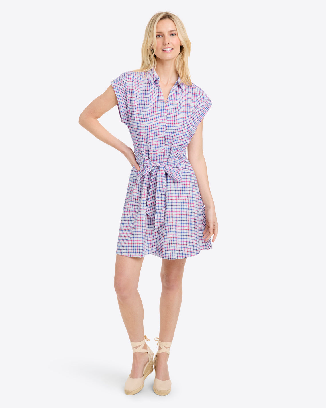 Draper James Stitched Grid Trisha Shirtdress in Stitched Grid