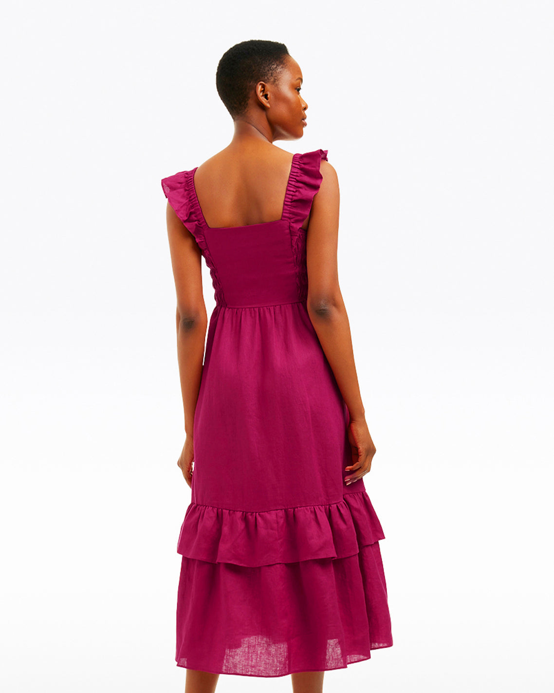 Draper James Raspberry Pink Carrie Midi Dress in Raspberry Pink