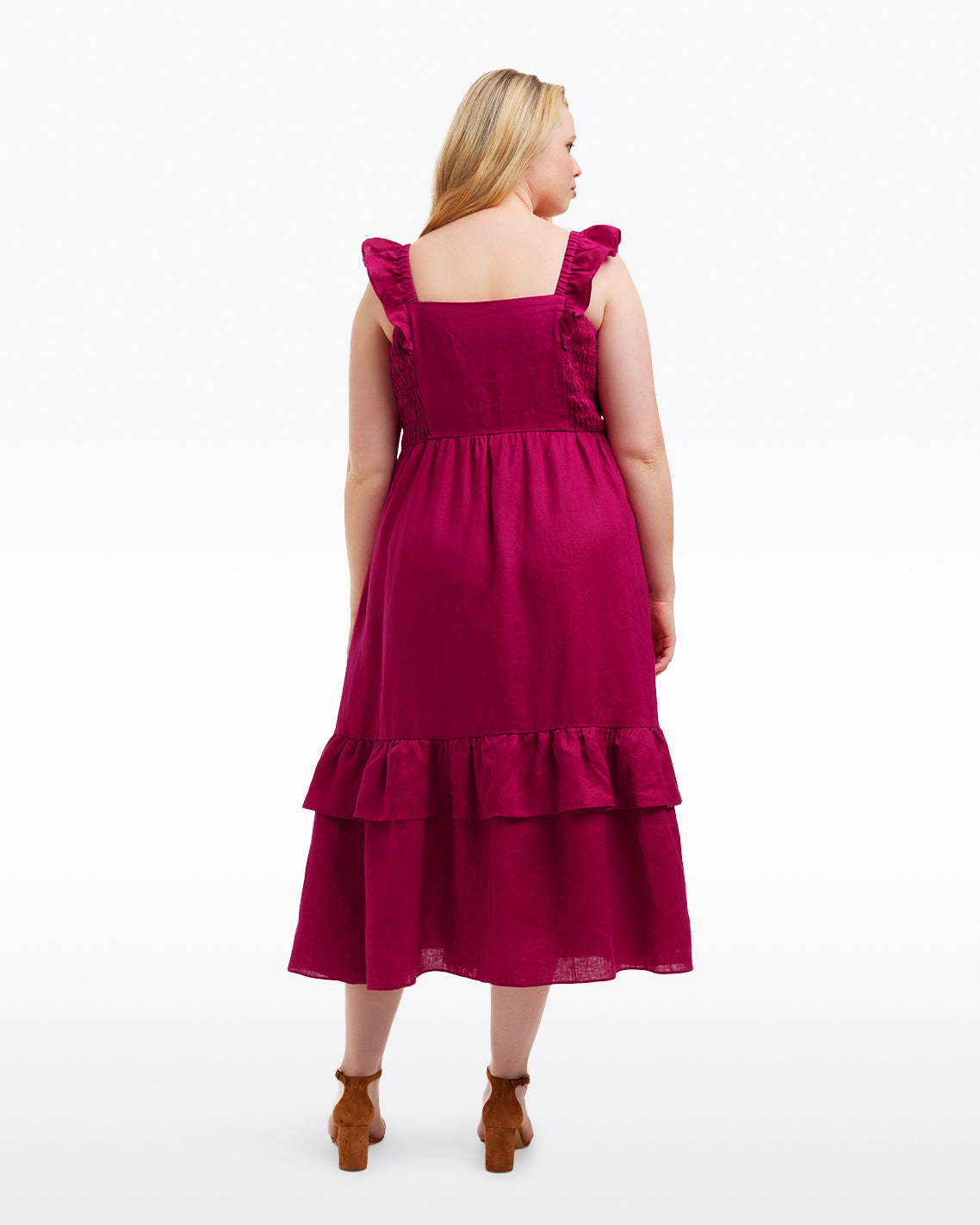 Draper James Raspberry Pink Carrie Midi Dress in Raspberry Pink