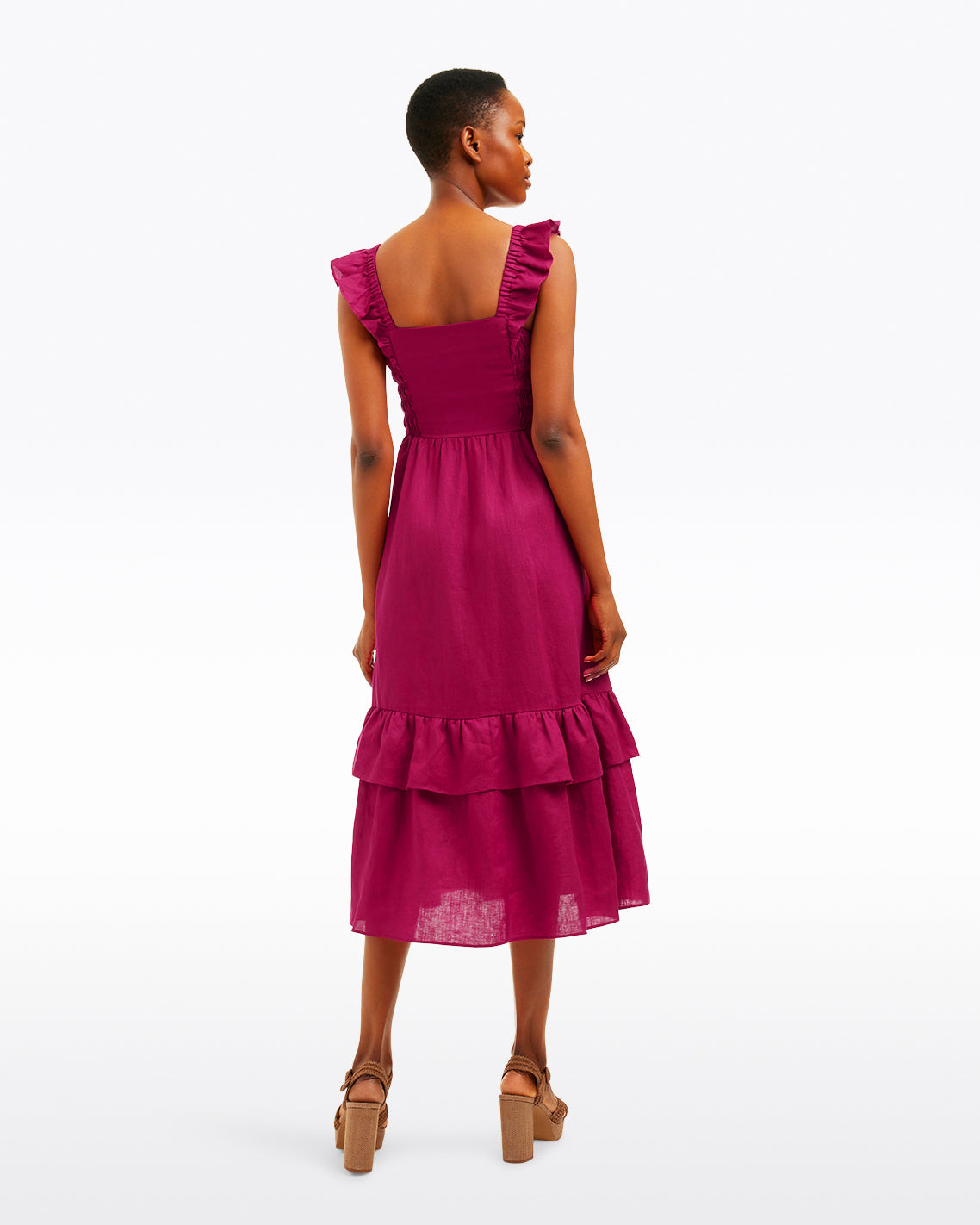 Draper James Raspberry Pink Carrie Midi Dress in Raspberry Pink