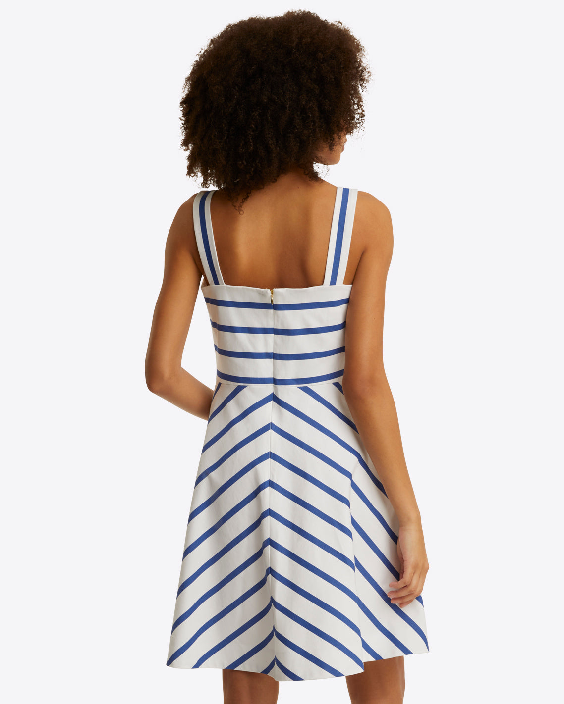 Draper James Blue Nautical Stripe Zoe Love Circle Dress in Cotton