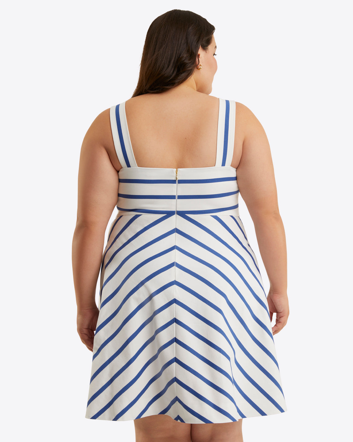 Draper James Blue Nautical Stripe Zoe Love Circle Dress in Cotton