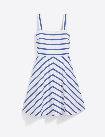 Draper James Blue Nautical Stripe Zoe Love Circle Dress in Cotton