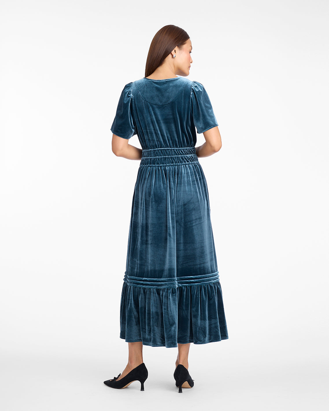 Draper James Evergreen Hollie Midi Dress in Evergreen