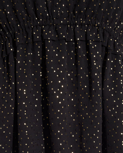 Draper James Foil Dot Leah Long-Sleeve Mini Dress in Foil Dot