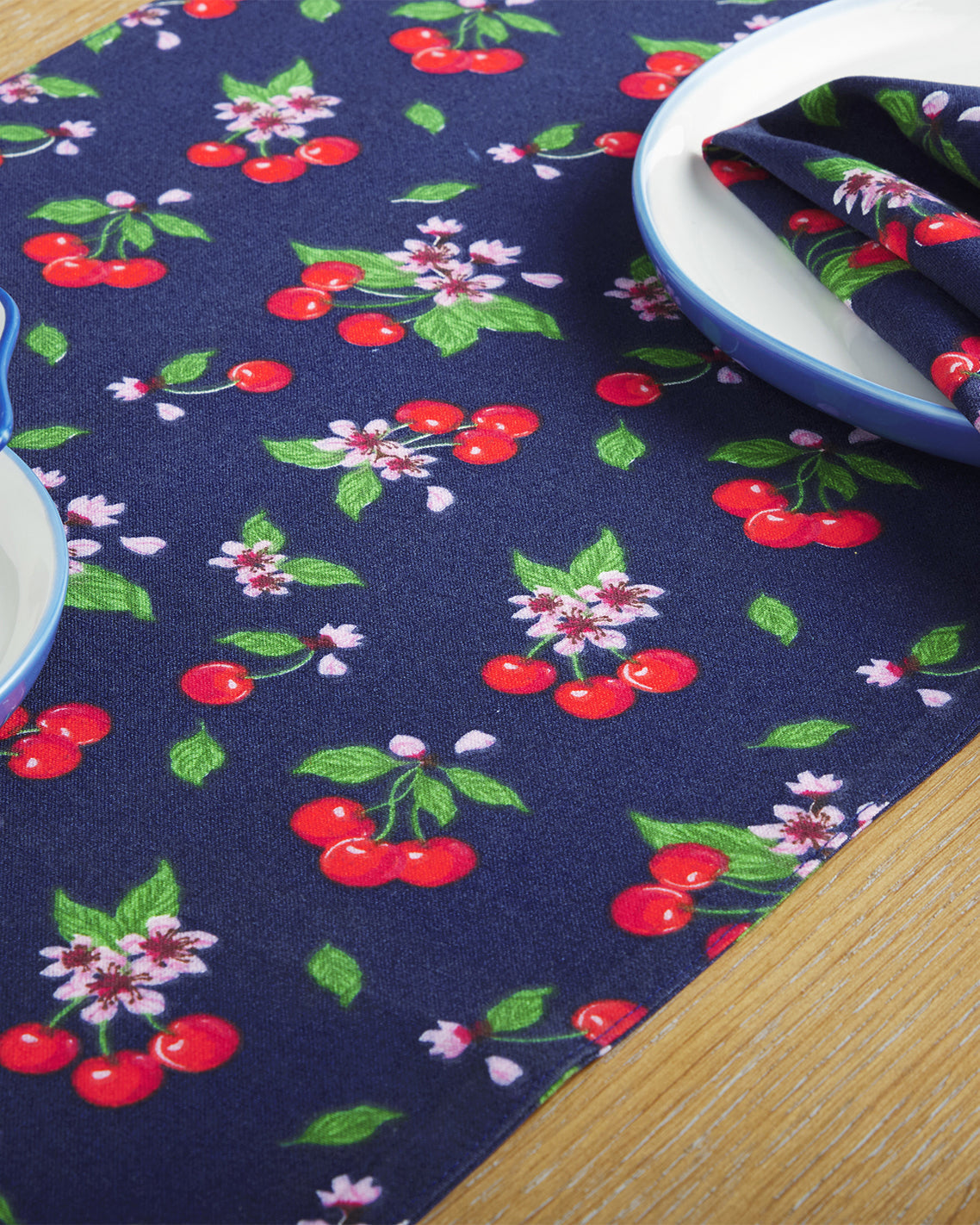 Draper James Multicolor Cherry Blossom Reversible Table Runner