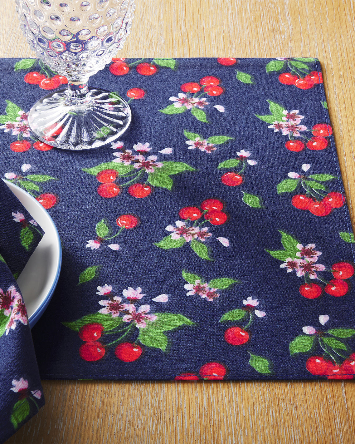 Draper James Multicolor Cherry Blossom Reversible Placemat Set