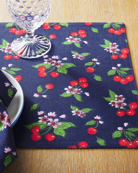 Draper James Multicolor Cherry Blossom Reversible Placemat Set