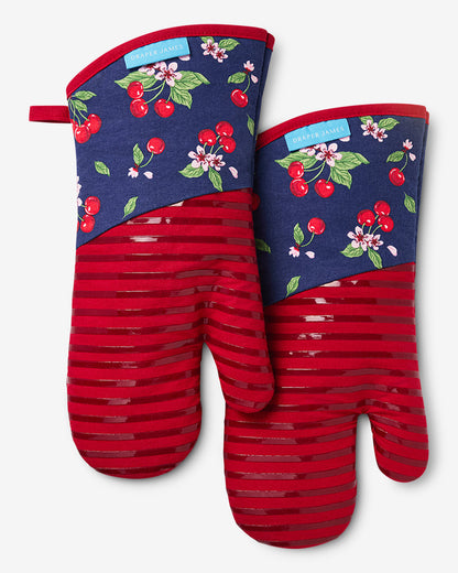 Draper James Multicolor Cherry Blossom Silicone Oven Mitt Set