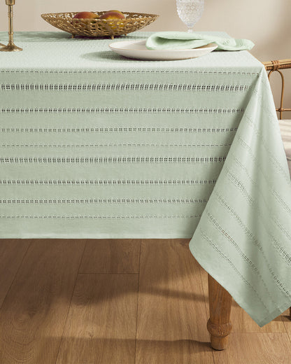 Draper James Green Woven Tablecloth in Sage Green 60x120
