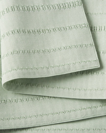 Draper James Green Woven Table Runner in Sage Green