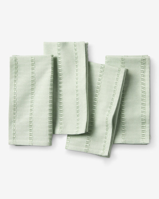 Draper James Green Woven Napkin Set in Sage Green