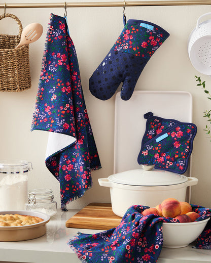 Draper James Nassau Navy Multi Navy Field Flowers Kitchen Set