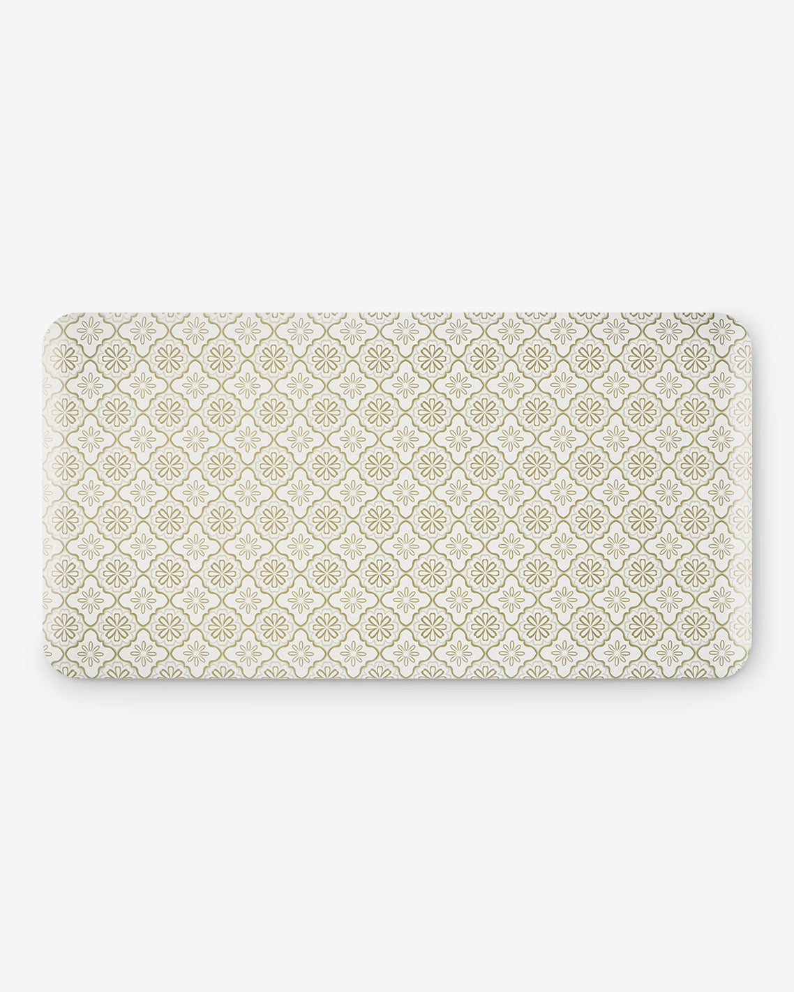 Draper James Natural Geometric Floral Kitchen Mat in Natural