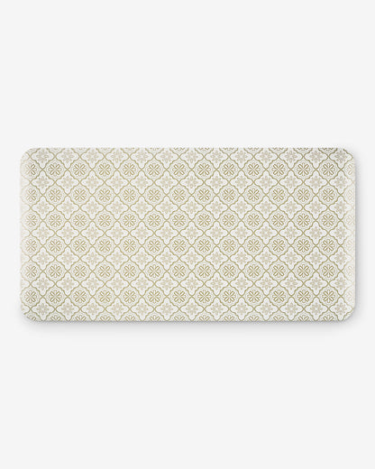 Draper James Natural Geometric Floral Kitchen Mat in Natural