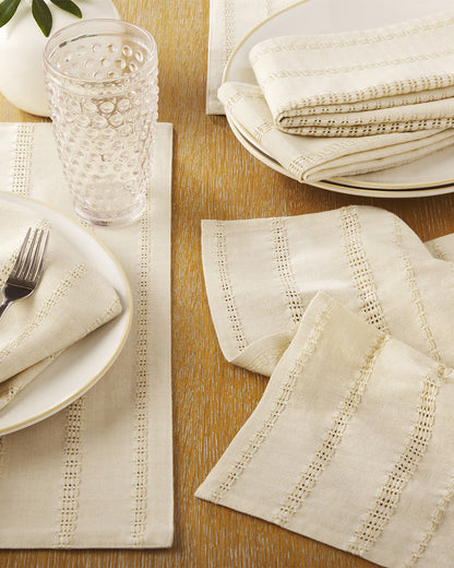 Draper James Natural Woven Napkin Set in Natural