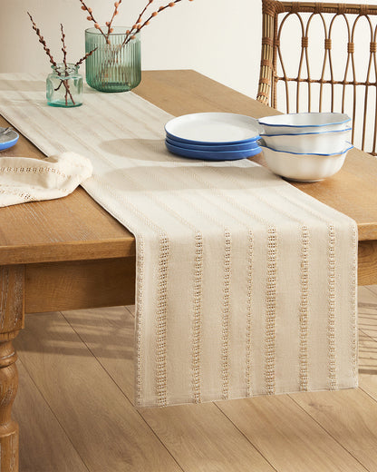 Draper James Natural Woven Table Runner in Natural