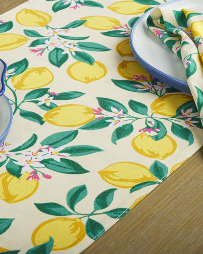 Draper James Multicolor Lemon Blossom Reversible Table Runner