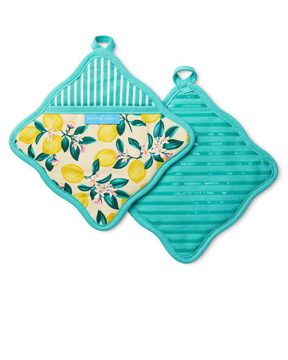 Draper James Multicolor Lemon Blossom Pot Holder Set