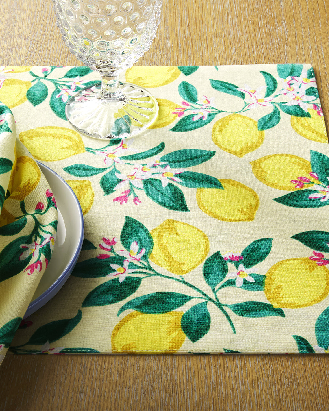 Draper James Multicolor Lemon Blossom Reversible Placemat Set