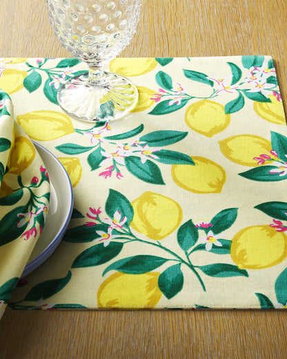Draper James Multicolor Lemon Blossom Reversible Placemat Set