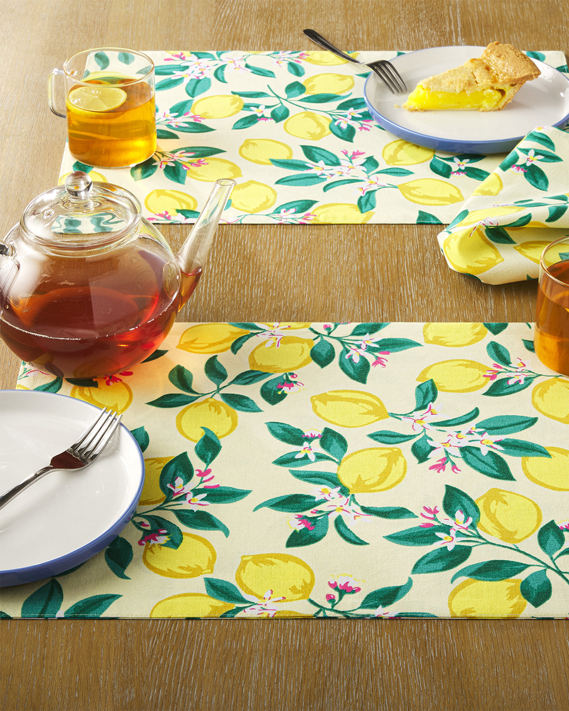 Draper James Multicolor Lemon Blossom Reversible Placemat Set