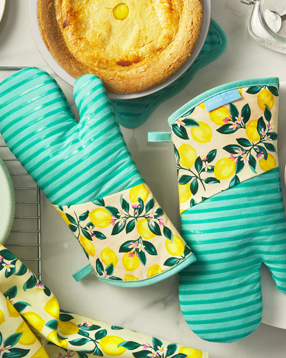 Draper James Multicolor Lemon Blossom Silicone Oven Mitt Set
