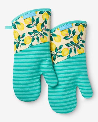 Draper James Multicolor Lemon Blossom Silicone Oven Mitt Set