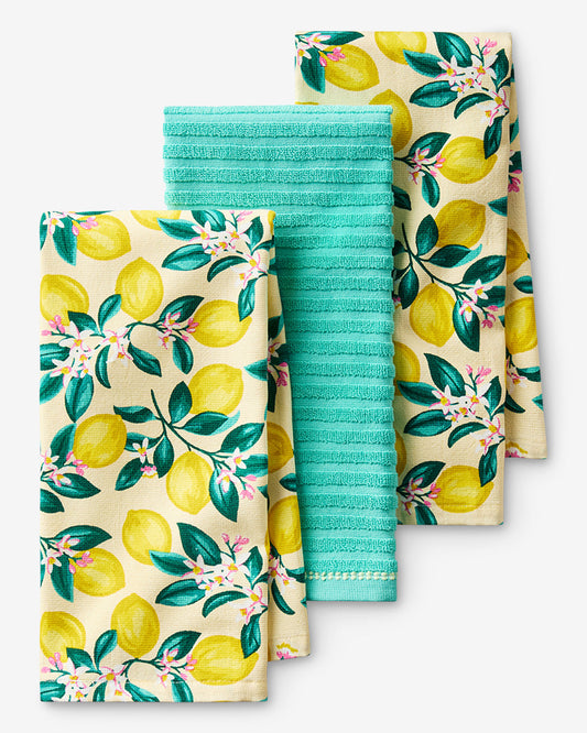 Draper James Multicolor Lemon Blossom Kitchen Towel Set