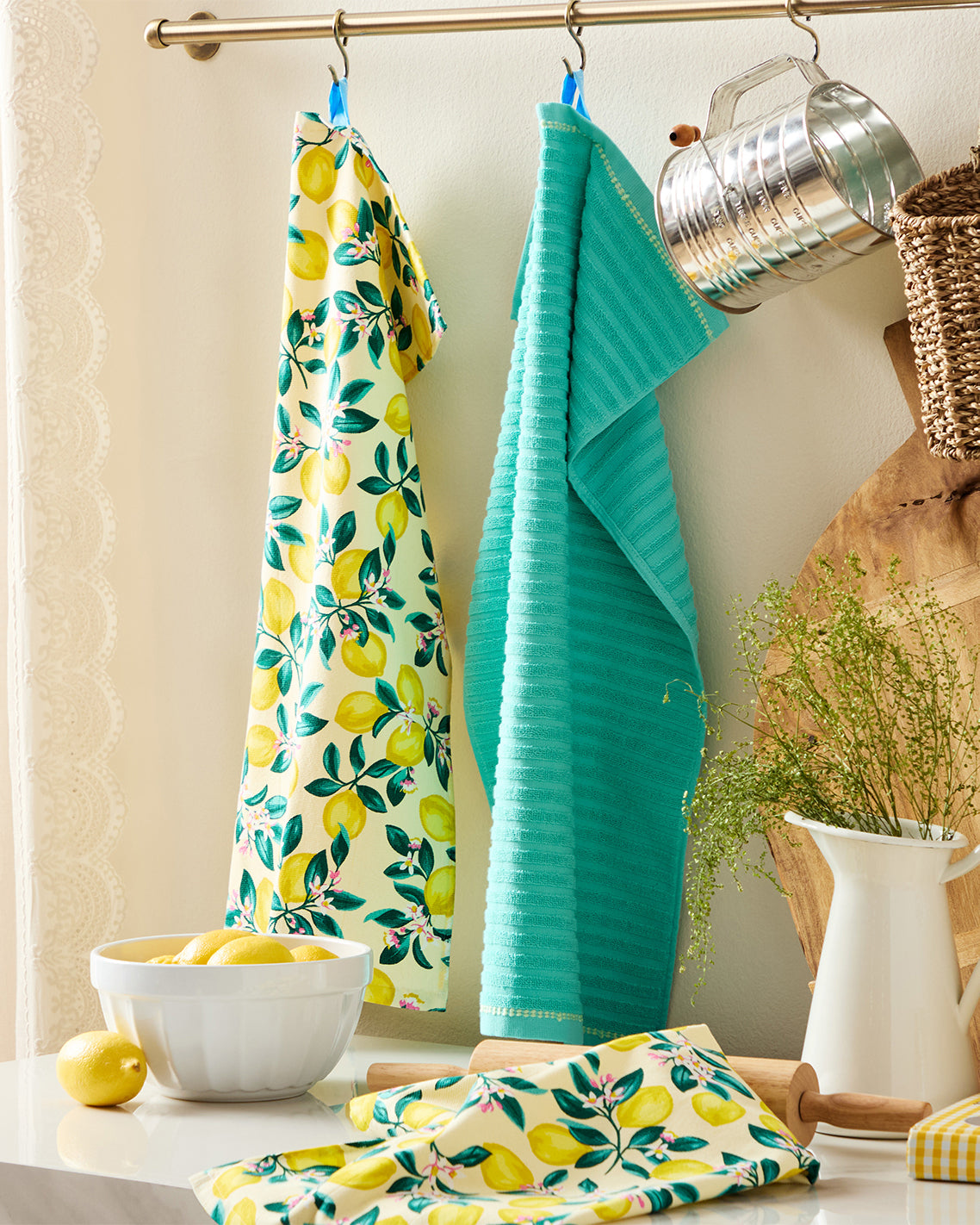 Draper James Multicolor Lemon Blossom Kitchen Towel Set