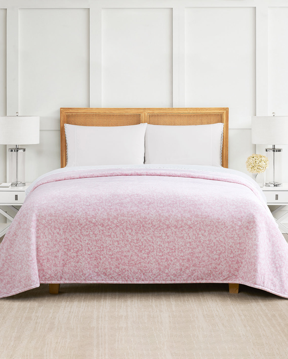 Draper James Pink Multi Chalk Pink Velvetloft Blanket
