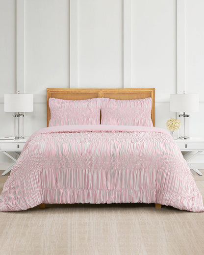 Draper James Pink Multi Kara Pinstripe Pink Comforter Set
