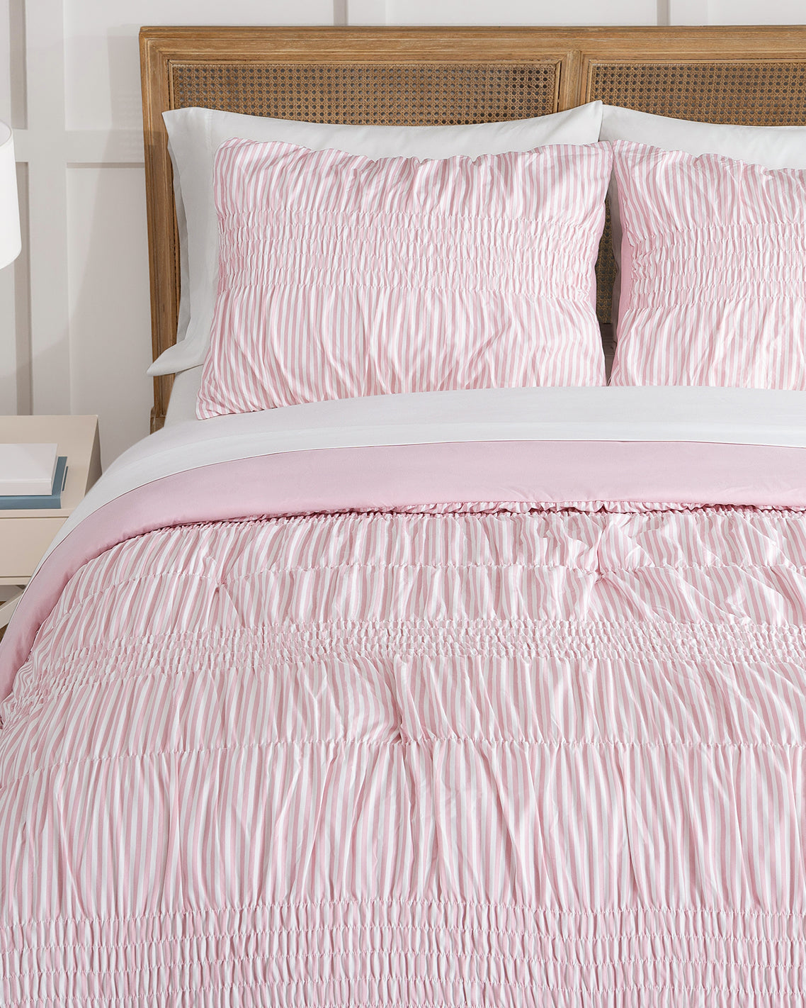 Draper James Pink Multi Kara Pinstripe Pink Comforter Set
