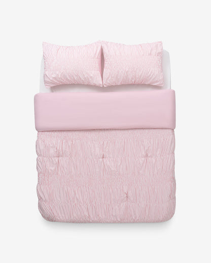 Draper James Pink Multi Kara Pinstripe Pink Comforter Set