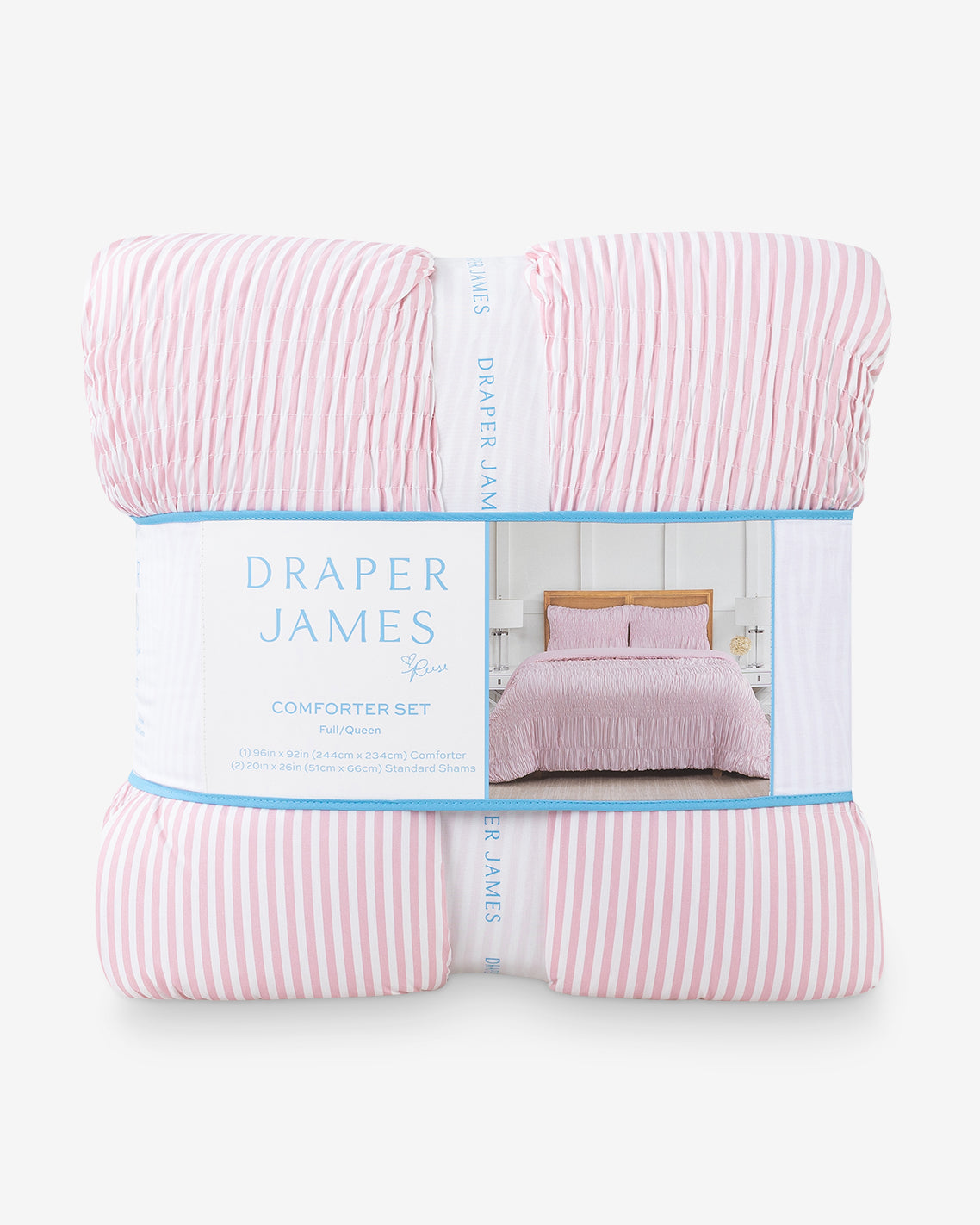 Draper James Pink Multi Kara Pinstripe Pink Comforter Set