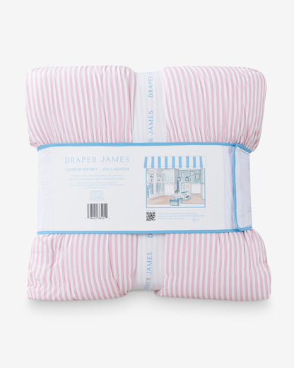 Draper James Pink Multi Kara Pinstripe Pink Comforter Set