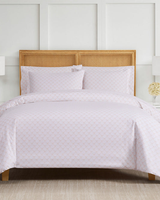 Draper James Pink Jamie Bow Cotton Percale Duvet Set