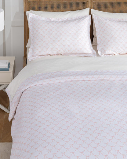 Draper James Pink Jamie Bow Cotton Percale Duvet Set