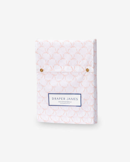 Draper James Pink Jamie Bow Cotton Percale Duvet Set