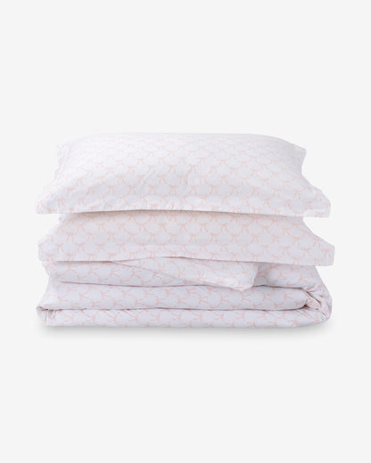 Draper James Pink Jamie Bow Cotton Percale Duvet Set