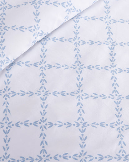 Draper James Magnolia White Multi Amy Lattice Cotton Percale Duvet Set