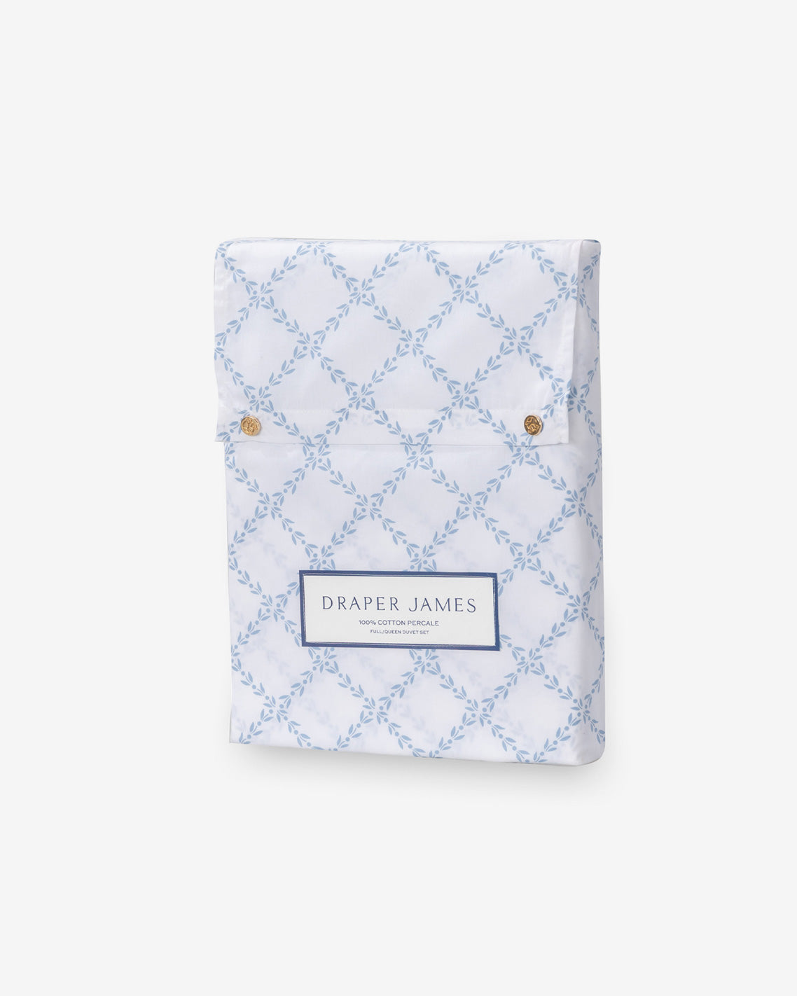 Draper James Magnolia White Multi Amy Lattice Cotton Percale Duvet Set