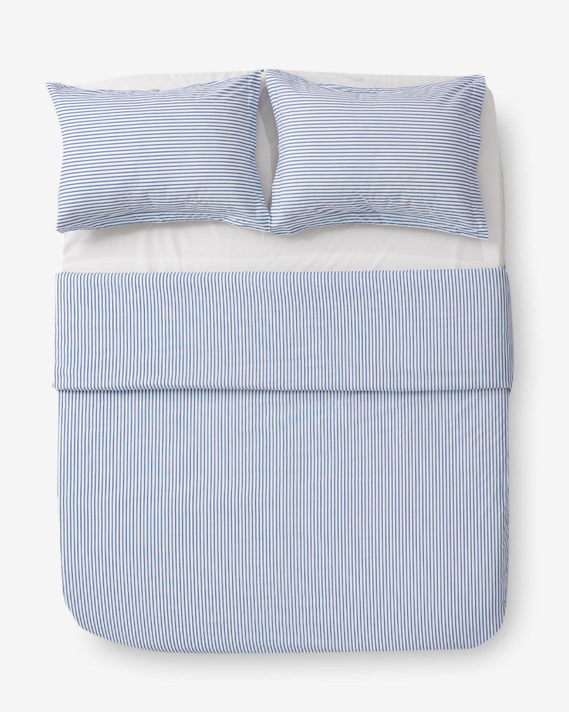 Draper James Blue Multi Amy Stripe Cotton Percale Duvet Set